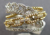 EXTRA LARGE .49CT DIAMOND 14K TWO TONE GOLD MULTI ROW MULTI LINK CRISS COSS RING