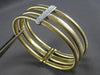 EXTRA LARGE .40CT DIAMOND 14KT 2 TONE GOLD FLEXIBLE CUFF BANGLE BRACELET #27815