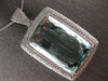 ESTATE MASSIVE 65CT DIAMOND & AAA AQUAMARINE 14KT WHITE GOLD EMERALD CUT PENDANT