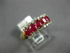 ESTATE 1.30CT DIAMOND & AAA OVAL RUBY 14KT YELLOW GOLD WEDDING ANNIVERSARY RING