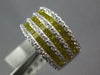 2.44CT WHITE & FANCY YELLOW DIAMOND 18KT WHITE GOLD MULTI ROW ANNIVERSARY RING