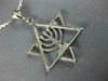 ESTATE 14KT WHITE GOLD 3D CLASSIC STAR OF DAVID MENORAH FLOATING PENDANT #777