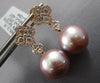 .77CT DIAMOND & AAA PINK SOUTH SEA PEARL 18KT ROSE GOLD FLOWER HANGING EARRINGS