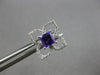 .75CT DIAMOND & AAA AMETHYST 14KT WHITE GOLD PRINCESS CUT & ROUND STUD EARRINGS
