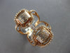 EXTRA LARGE 1.20CT DIAMOND 14KT ROSE GOLD ROUND & BAGUETTE SQUARE LOVE KNOT RING