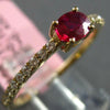 .61CT DIAMOND & AAA RUBY 14KT YELLOW GOLD 3D OVAL & ROUND FRIENDSHIP LOVE RING