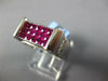 2.06CT DIAMOND & AAA RUBY 18KT WHITE GOLD ROUND & PRINCESS RECTANGULAR MENS RING