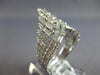 ESTATE LARGE 1.35CT DIAMOND 14KT WHITE GOLD ROUND & BAGUETTE V SHAPE CROWN RING