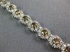5.05CT WHITE & MOCHA DIAMOND 18K WHITE GOLD 3D MULTI FLOWER LOVE TENNIS BRACELET