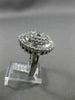 ESTATE LARGE 1.26CT DIAMOND 14KT WHITE GOLD 3D ETOILE OVAL DOUBLE HALO LOVE RING