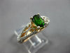 1.5CT DIAMOND & AAA TSAVORITE 18K WHITE & ROSE GOLD OVAL & ROUND ENGAGEMENT RING