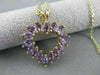ESTATE 1.92CTW AMETHYST OPEN HEART 14KT YELLOW GOLD PENDANT + 16" CHAIN #11475
