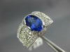 LARGE 2.95CT DIAMOND & AAA TANZANITE 14KT WHITE GOLD OVAL ENGAGEMENT RING #1506