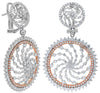LARGE 6.06CT DIAMOND 18KT WHITE & ROSE GOLD FLOWER MULTI SWIRL HANGING EARRINGS
