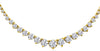 5.66CT DIAMOND 14KT YELLOW GOLD 3D ROUND 3 PRONG GRADUATING TENNIS LOVE NECKLACE