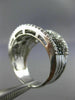 ESTATE LARGE 2.24CT WHITE & BLACK DIAMOND 14KT WHITE GOLD MULTI ROW FLOWER RING