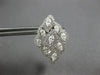 LARGE 2.24CT DIAMOND 18K WHITE GOLD MULTI LEAF FLORAL LEVERBACK HANGING EARRINGS
