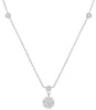 ESTATE .45CT DIAMOND 14KT WHITE GOLD 3D CLASSIC FLOWER BY THE YARD LOVE NECKLACE