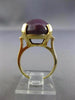 ANTIQUE EXTRA LARGE 19.95CT STAR RUBY SAPPHIRE 14KT YELLOW GOLD 3D RING #25648