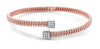 .15CT DIAMOND 18KT WHITE & ROSE GOLD SNAKE FLEXIBLE CRISS CROSS BANGLE BRACELET