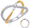 ESTATE .30CT DIAMOND 14KT 2 TONE GOLD 3D 3 STONE CRISS CROSS INFINITY LOVE RING