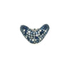 ESTATE 2.22CT DIAMOND & AAA SAPPHIRE 18KT WHITE GOLD MULTI ROW V SHAPE FUN RING
