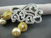 ANTIQUE LARGE 2.90CT DIAMOND 18KT W&Y GOLD GOLDEN SOUTH SEA PEARL PIN & PENDANT