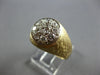 LARGE .92CT DIAMOND 14KT 2 TONE GOLD MATTE & SHINY HANDCRAFTED MENS RING #28025