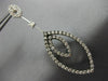 LARGE 1.88CT WHITE & CHOCOLATE FANCY DIAMOND 14KT WHITE GOLD 3D HANGING EARRINGS