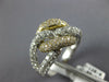 ESTATE LARGE 3.74CT DIAMOND 14KT 2 TONE GOLD 3D MULTI ROW LOVE KNOT LOVE RING