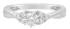 ESTATE .74CT DIAMOND 14KT WHITE GOLD 3D CLASSIC ROUND FILIGREE ENGAGEMENT RING