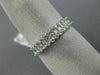 ESTATE .50CT DIAMOND 14KT WHITE GOLD 3D THREE ROW CLASSIC ROUND ANNIVERSARY RING