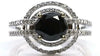 2.19CT DIAMOND & AAA SAPPHIRE 18KT WHITE GOLD 3D OVAL & ROUND ENGAGEMENT RING