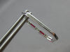 .65CT DIAMOND & AAA RUBY 14KT WHITE GOLD ROUND & BAGUETTE HOOP HANGING EARRINGS