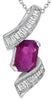 1.12CT DIAMOND & AAA RUBY 18KT WHITE GOLD CRISS CROSS SOLITAIRE FLOATING PENDANT