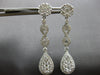 LARGE 2.58CT DIAMOND 18KT WHITE GOLD TEAR DROP FLOWER INFINITY HANGING EARRINGS