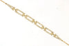 ESTATE .39CT DIAMOND 14KT YELLOW GOLD RECTANGULAR & TRIANGULAR FUN LINK BRACELET