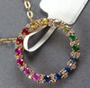 .77CT DIAMOND & AAA MULTI COLOR SAPPHIRE 14KT ROSE GOLD CIRCLE OF LIFE PENDANT