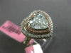 GIA EXTRA LARGE 4.34CT MULTI COLOR DIAMOND 18K 2 TONE GOLD HEART ENGAGEMENT RING