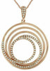 .28CT DIAMOND 14KT ROSE GOLD CIRCLE OF LIFE LOVE KNOT MULTI ROW FLOATING PENDANT