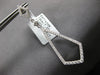 ESTATE LARGE 1.14CT DIAMOND 18KT WHITE GOLD ELONGATED TEAR DROP HANGING EARRINGS