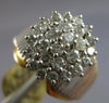 ESTATE LARGE 1.0CT DIAMOND 14KT WHITE & YELLOW GOLD CLUSTER FLOWER FUN LOVE RING