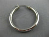 ESTATE LARGE 14KT WHITE GOLD 3D CLASSIC SHINY HANGING HOOP EARRINGS 3mm #25677