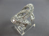 ESTATE EXTRA LARGE 1.56CT DIAMOND 14K WHITE GOLD ROUND & BAGUETTE LOVE KNOT RING