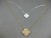 ESTATE LARGE 1.59CT WHITE & PINK DIAMOND 18KT WHITE & ROSE GOLD FLOWER NECKLACE