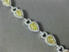 ESTATE GIA 7.11CT WHITE & FANCY YELLOW DIAMOND 18K TWO TONE GOLD TENNIS BRACELET
