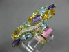 ESTATE LARGE 6.16CT DIAMOND & AAA MULTI GEM 14KT ROSE GOLD CLUSTER LEAF FUN RING