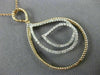 ESTATE LARGE .40CT DIAMOND 18KT WHITE & ROSE GOLD 3D TEAR DROP FLOATING PENDANT