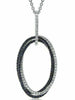 ESTATE LARGE 1.25CT DIAMOND & AAA SAPPHIRE 18KT WHITE & BLACK GOLD OVAL PENDANT