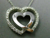 ESTATE .80CT DIAMOND 14KT WHITE GOLD 3D DOUBLE HEART LOVE PENDANT & CHAIN #15916